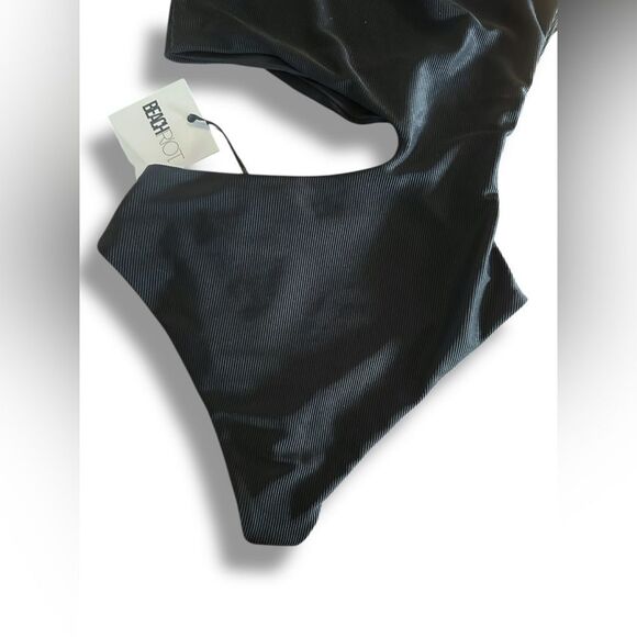 BEACH RIOT NWT Celine Cutout One-Shoulder One-Piece Swimsuit Black Small - Picture 7 of 12